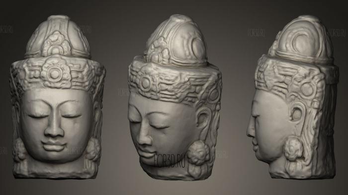 Каменная Голова Будды 3d stl модель для ЧПУ